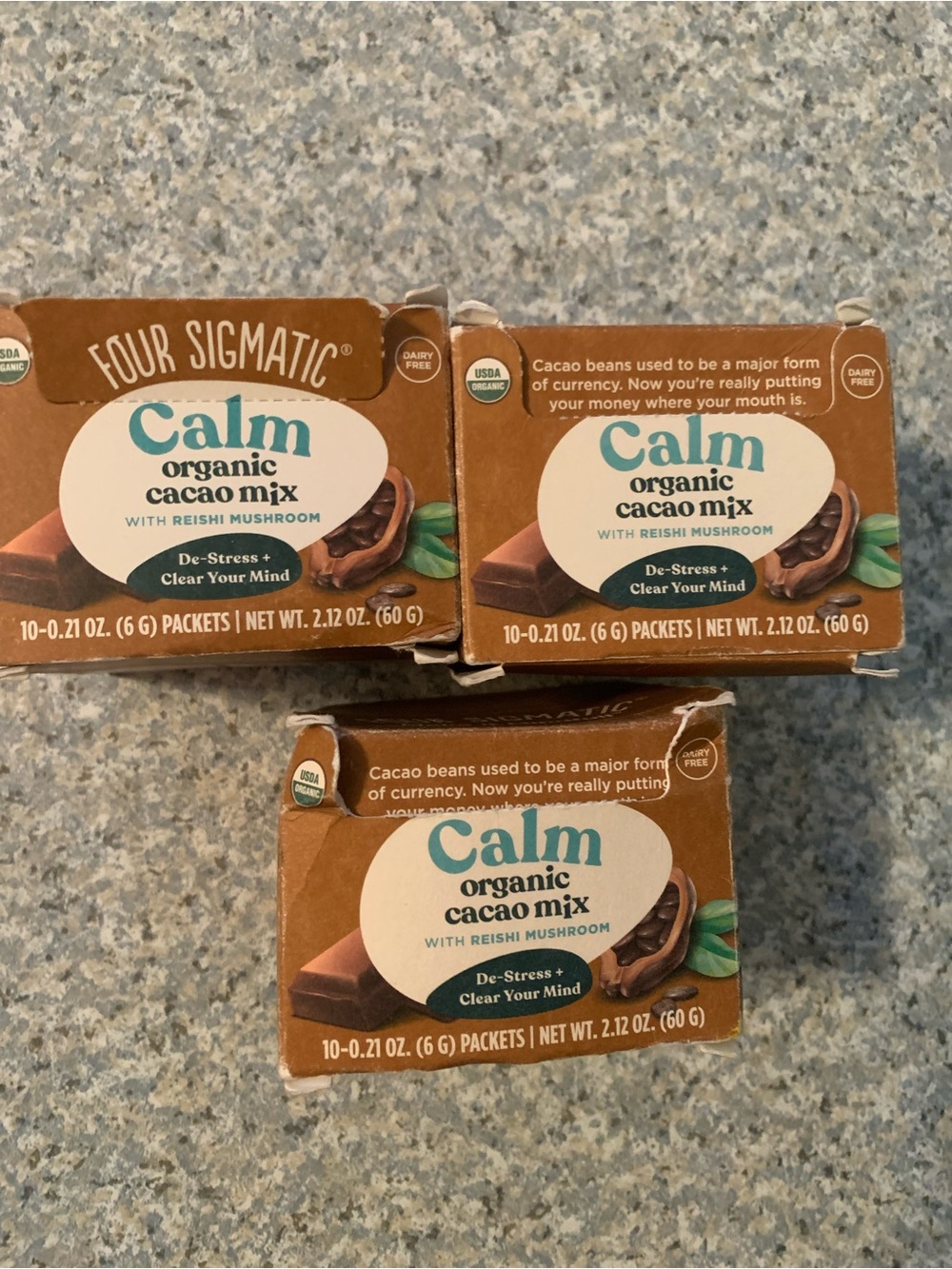 3 Four Sigmatic Calm Organic Cacao Mix 30 Packets .21 oz Exp 1-27